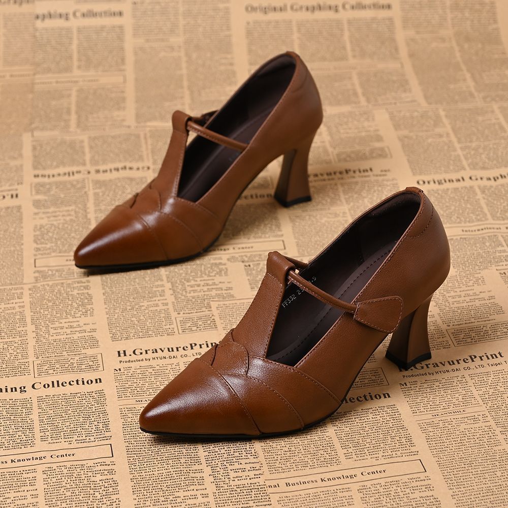 Zapatos de tacón punta fina nuevos, diseño cómodo