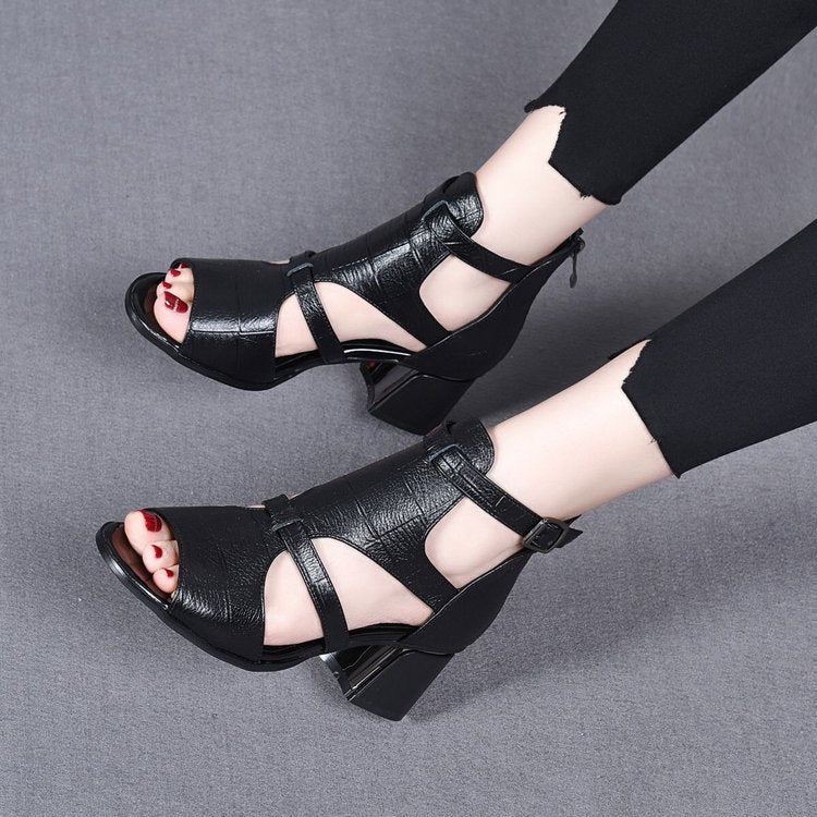 Sandalias de verano con tacón de bloque