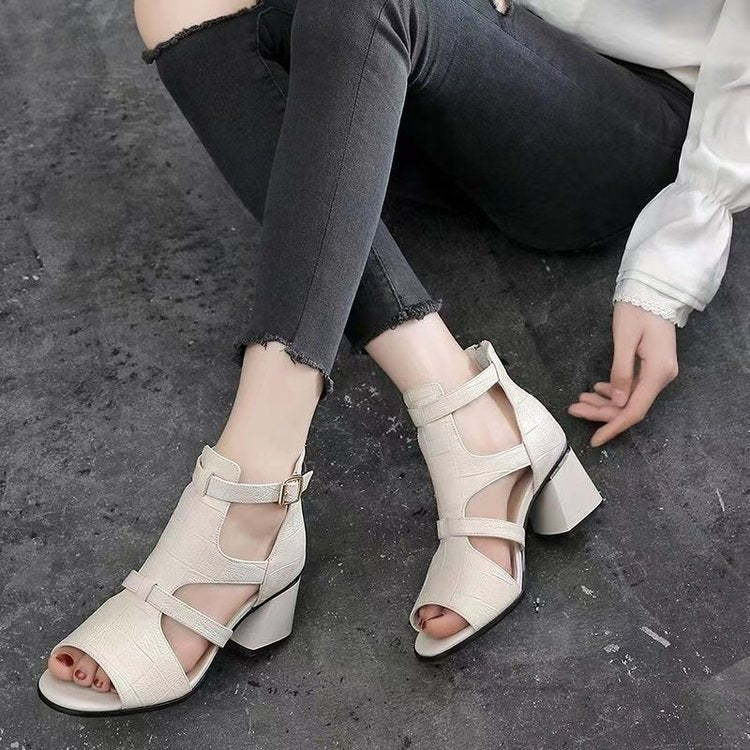 Sandalias de verano con tacón de bloque