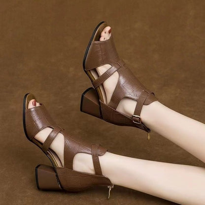 Sandalias de verano con tacón de bloque