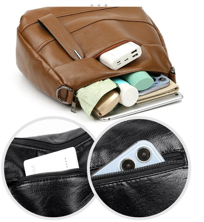 Bolso de viaje de piel suave y gran capacidad