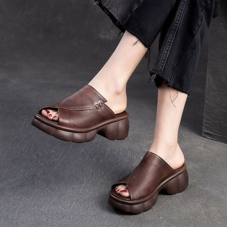 Sandalias peep toe de piel suave