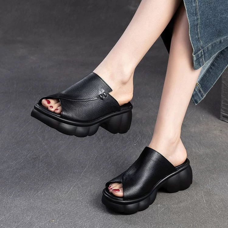Sandalias peep toe de piel suave