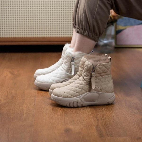 Botas de nieve cálidas de mujer con suela gruesa