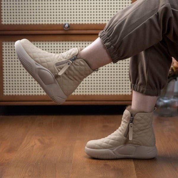 Botas de nieve cálidas de mujer con suela gruesa