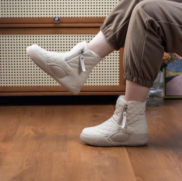 Botas de nieve cálidas de mujer con suela gruesa