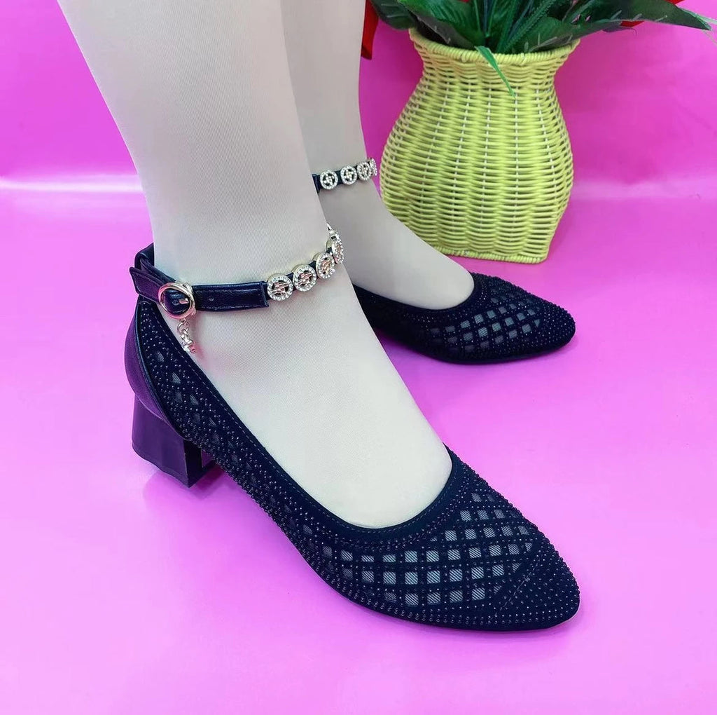 Tacones altos suaves de malla