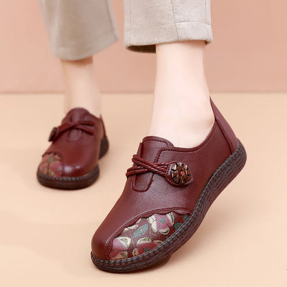 2025 Zapatos de piel de vacuno con suela blanda