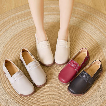 Zapatos de piel con logo cuadrado