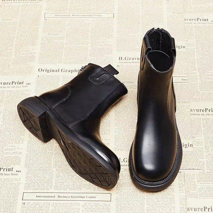 Botines de Piel de Caña Corta y Estilo Versátil