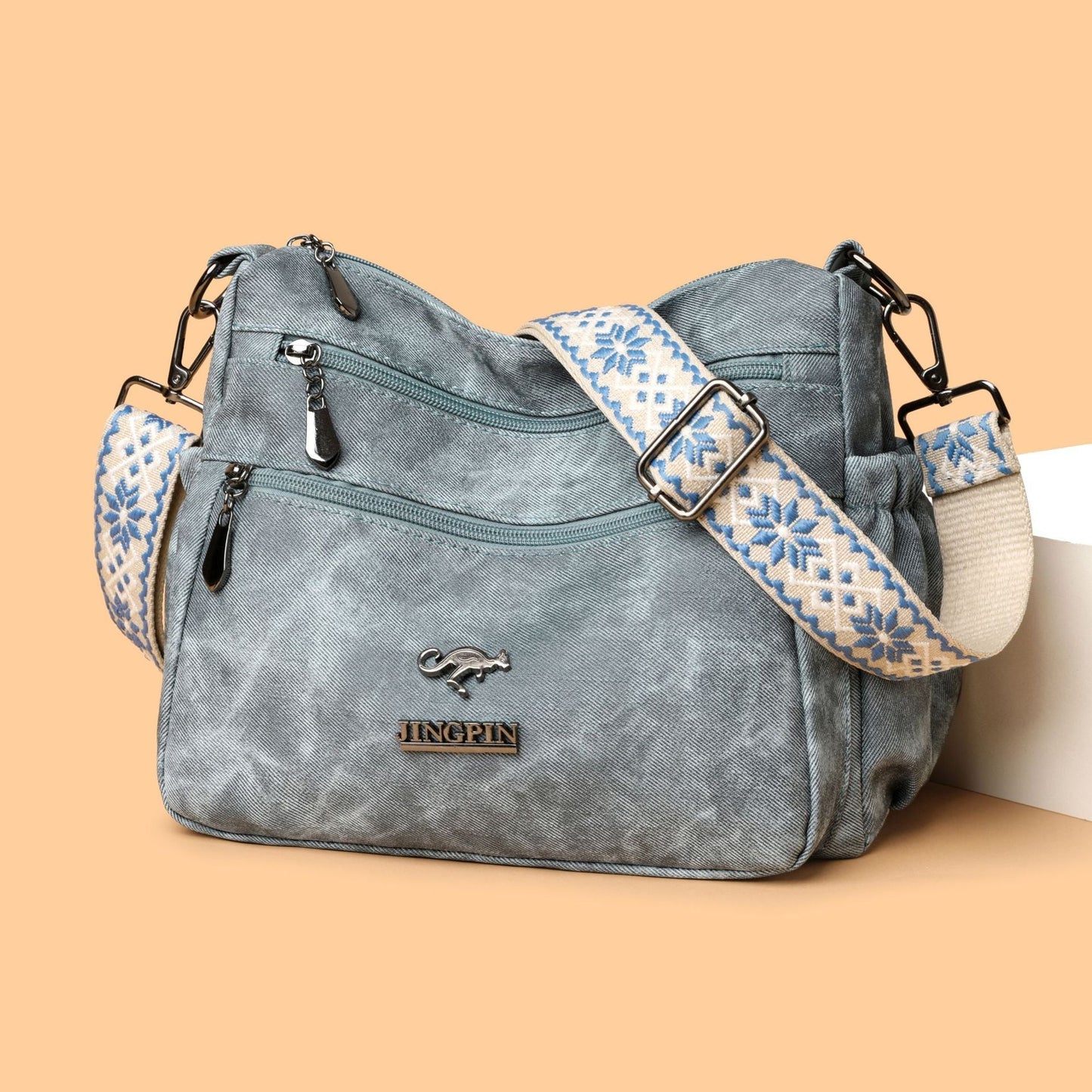 Bolso bandolera resistente de piel suave