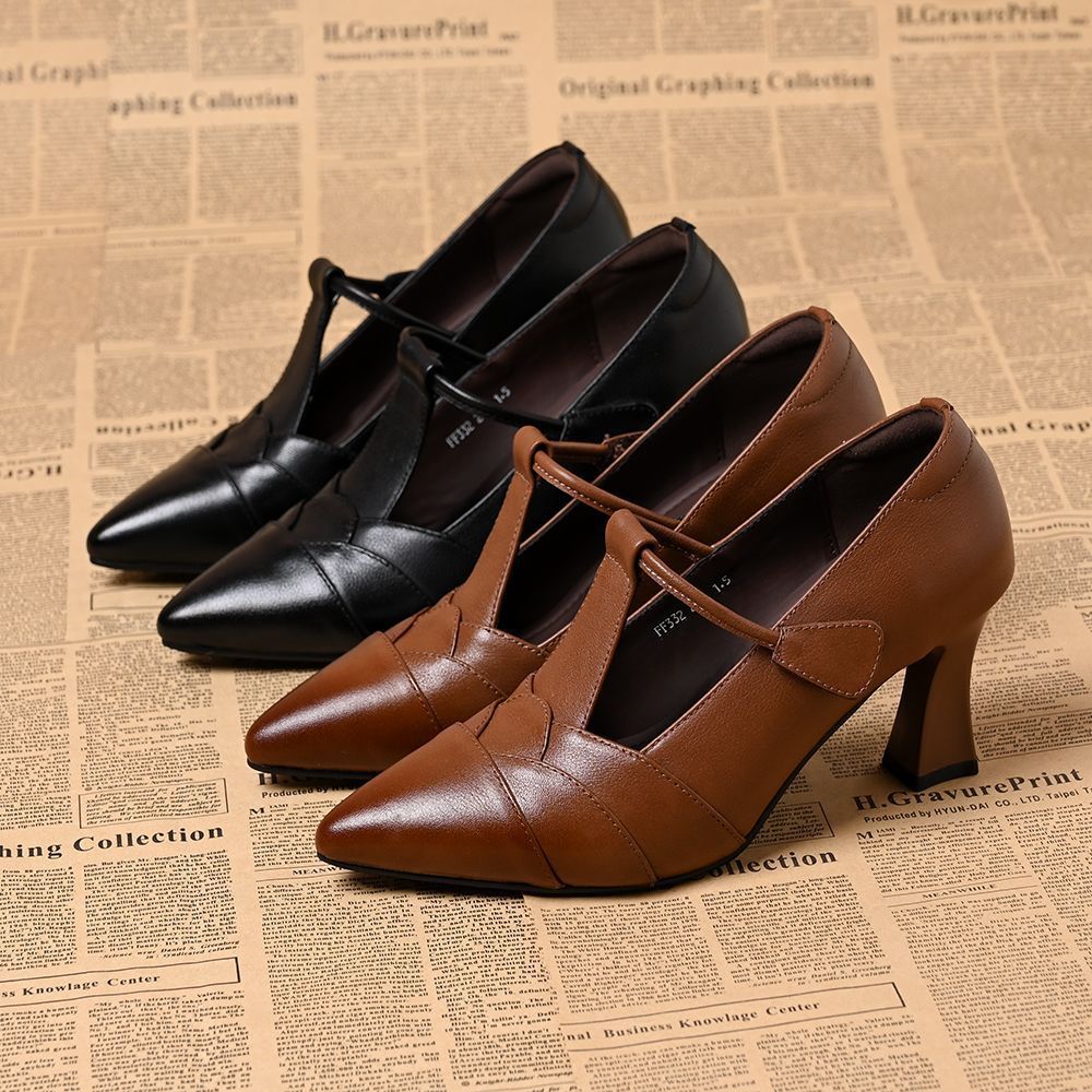 Zapatos de tacón punta fina nuevos, diseño cómodo