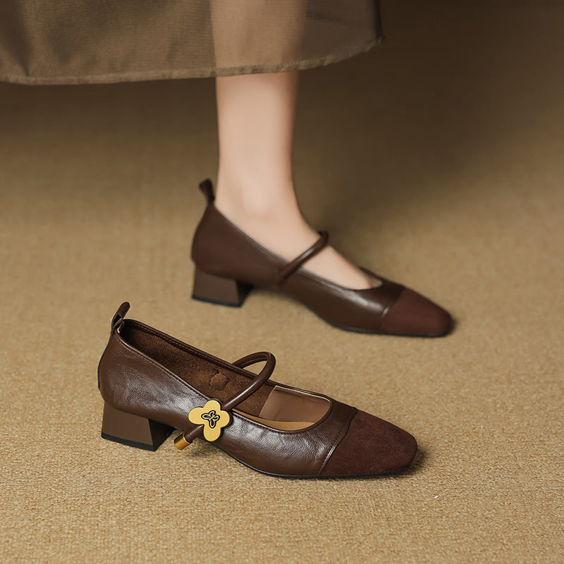 Zapatos de Piel Elegantes con Correa para Mujer