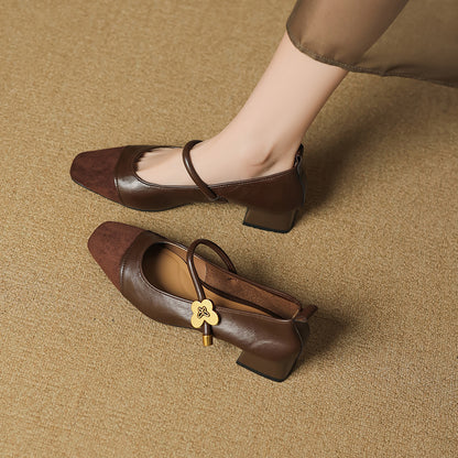 Zapatos de Piel Elegantes con Correa para Mujer