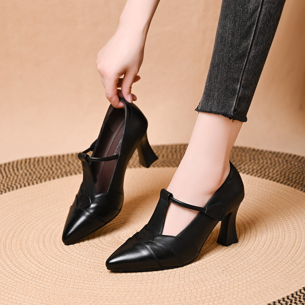 Zapatos de tacón punta fina nuevos, diseño cómodo