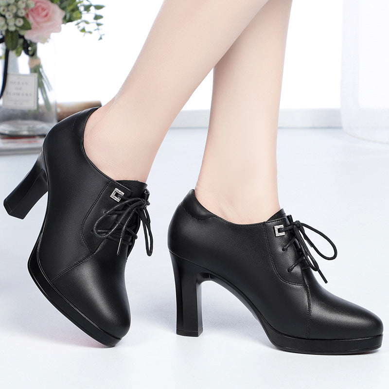 Zapatos de Tacón Alto de Piel Suave con Punta Fina