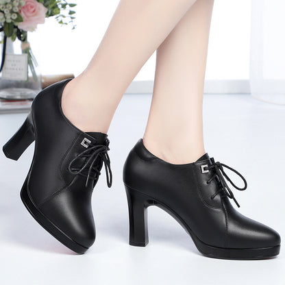 Zapatos de Tacón Alto de Piel Suave con Punta Fina