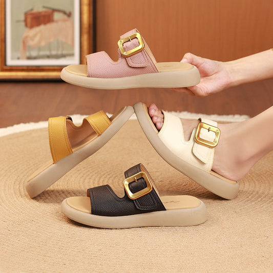 Sandalias vintage de piel suave