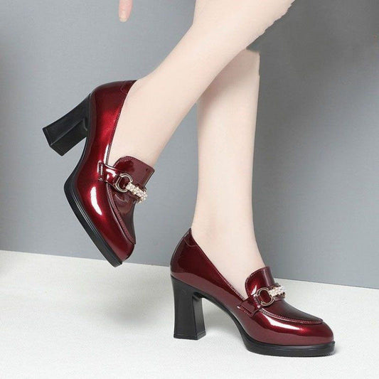 Tacones altos de mujer (rojo vino)