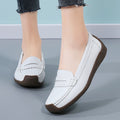 Zapatos de cuero de suela plana para mujeres 2025