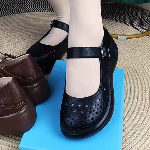 Туфли Crocs из натуральной кожи с закругленным носком