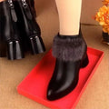 botas cálidas de piel de conejo