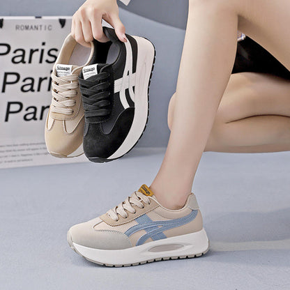 Zapatillas casuales de suela gruesa con bloques de color